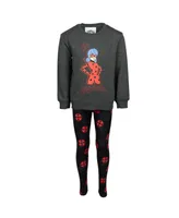 Miraculous Cat Noir Ladybug Girls French Terry Sweatshirt and Leggings Outfit Set Toddler| Child