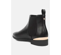 plush metal sling chelsea boots