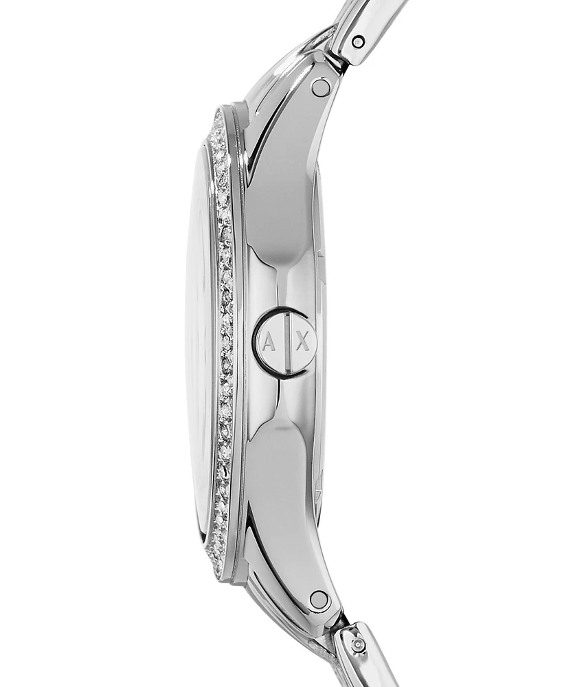 A|X Armani Exchange Women's Three-Hand Silver-Tone Stainless Steel Watch 36mm - Silver