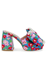 Betsey Johnson Women's Maccie Beaded Bow Platform Dress Sandals