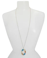 Robert Lee Morris Soho Semi-Precious Mixed Stone Oval Pendant Necklace