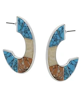 Robert Lee Morris Soho Semi-Precious Mixed Stone Hoop Earrings