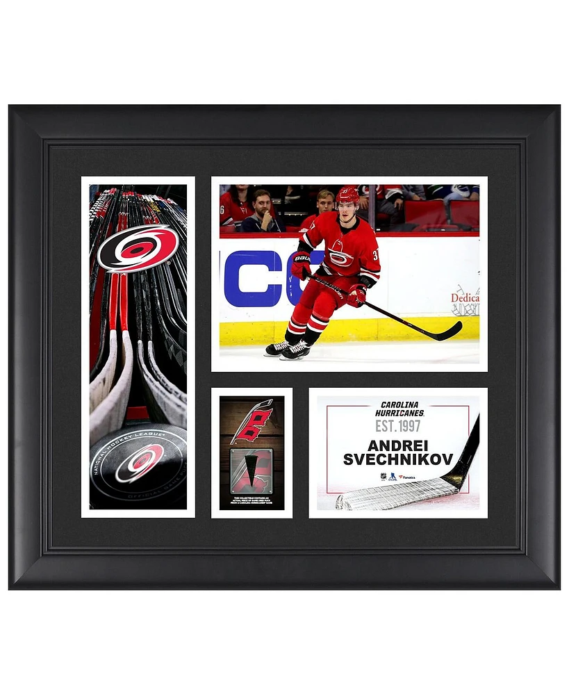 Andrei Svechnikov Carolina Hurricanes Framed 15" x 17" Player Collage with a Piece of Game-Used Puck