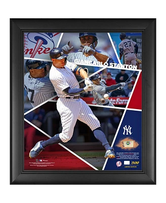 Giancarlo Stanton New York Yankees Framed 15" x 17" Impact Player Collage with a Piece of Game-Used Baseball - Limited Edition of 500