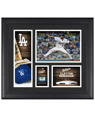 Clayton Kershaw Los Angeles Dodgers Framed 15" x 17" Player Collage with a Piece of Game-Used Ball