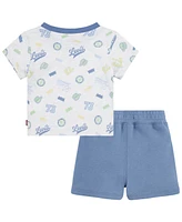 Levi's Baby Boys Badges Printed T-shirt and Shorts Set
