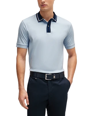 Boss by Hugo Men's Contrast Striped Slim-Fit Polo Shirt