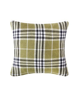 18" x 18" Max Plaid Tarragon Woven Throw Pillow