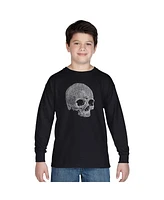 Boy's Word Art Long Sleeve - Dead Inside Skull