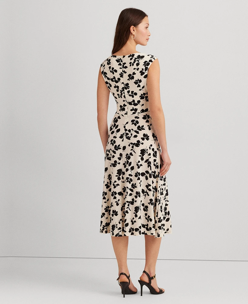 Lauren Ralph Lauren Women's Floral Belted Bubble Crepe Dress