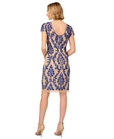 Adrianna Papell Women's Embellished Short-Sleeve Dress