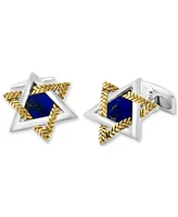 Effy Men's Lapis Lazuli Star of David Cufflinks in Sterling Silver & 18k Gold-Plate