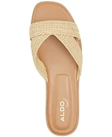 Aldo Women's Caria Raffia Crisscross Slide Flat Sandals