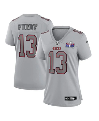 Women's Nike Brock Purdy Gray San Francisco 49ers Super Bowl Lviii Atmosphere Fashion Game Jersey