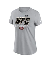 Women's Nike Gray San Francisco 49ers 2023 Nfc Champions Iconic T-shirt