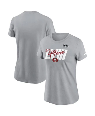 Women's Nike Gray San Francisco 49ers Super Bowl Lviii Specific Essential T-shirt