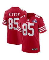 Men's Nike George Kittle Scarlet San Francisco 49ers Super Bowl Lviii Game Jersey