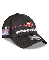 Men's New Era Heather Black San Francisco 49ers Super Bowl Lviii 9FORTY Trucker Adjustable Hat