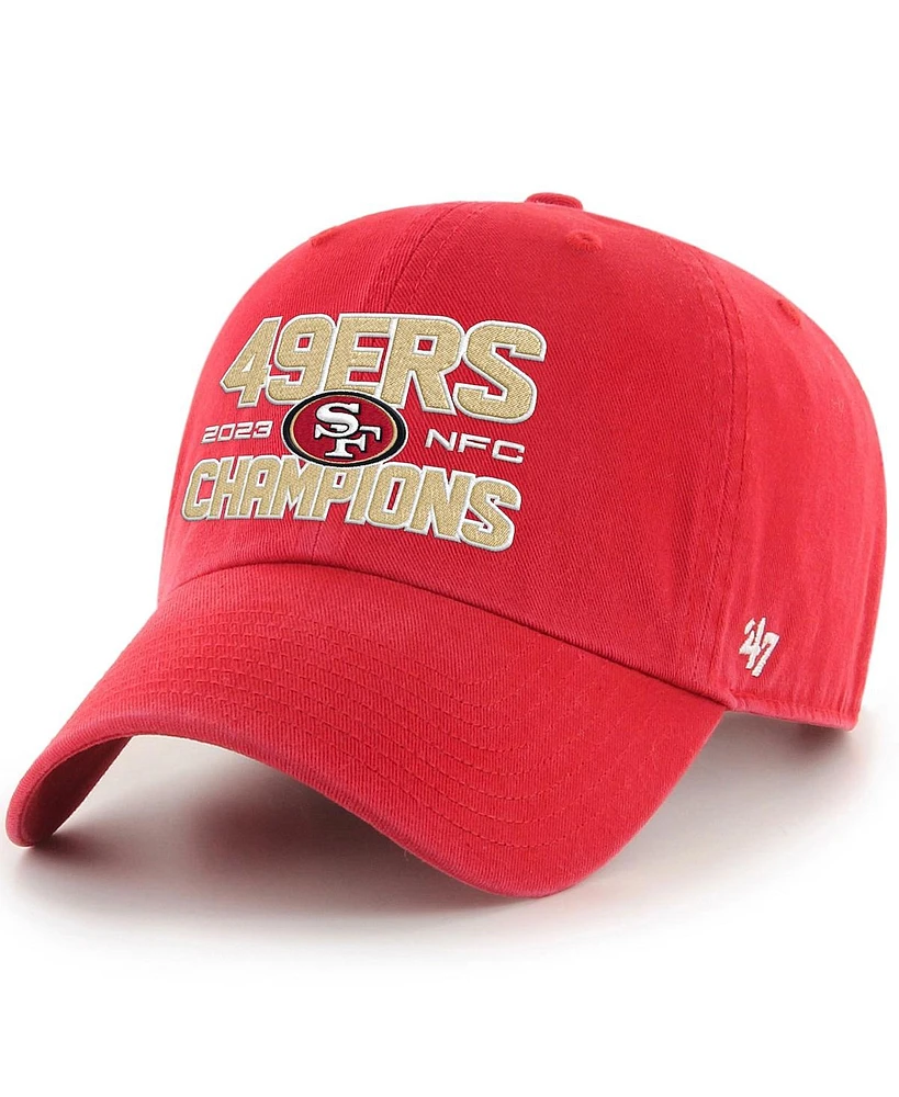 Men's '47 Brand Scarlet San Francisco 49ers 2023 Nfc Champions Clean Up Adjustable Hat