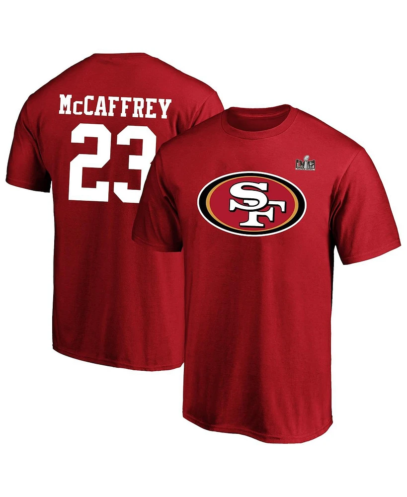 Men's Fanatics Christian McCaffrey Scarlet San Francisco 49ers Super Bowl Lviii Big and Tall Player Name and Number T-shirt