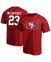 Men's Fanatics Christian McCaffrey Scarlet San Francisco 49ers Super Bowl Lviii Big and Tall Player Name Number T-shirt