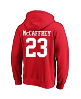 Men's Fanatics Christian McCaffrey Scarlet San Francisco 49ers Super Bowl Lviii Big and Tall Player Name Number Fleece Pullover Hoodie