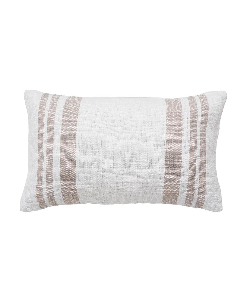 carol & frank Morgan Dune Woven Throw Pillow Stripe Chambray Luxury Decorative Accent Covers For Couch And Bed