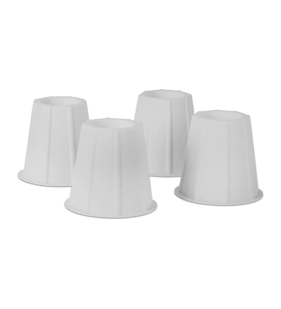 4 Pack Round Bed Risers - Furniture Risers 5 to 6 inches White - Heavy-Duty Furniture Riser for Table, Couch, Desk, and Chair