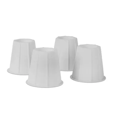 4 Pack Round Bed Risers - Furniture Risers 5 to 6 inches White - Heavy-Duty Furniture Riser for Table, Couch, Desk, and Chair