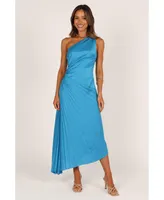 Flin Pleated One Shoulder Midi Dress