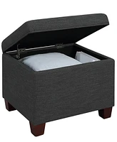 Convenience Concepts 21.75" Faux Linen Madison Storage Ottoman