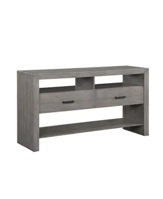 Simplie Fun Modern Rustic Design 1 Piece Server Of 2X Drawers 3X Shelves Gray Finish Wooden Dining Room Furniture