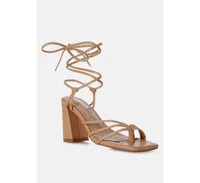 London Rag Piri toe ring tie up block sandals