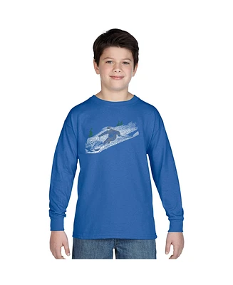 Boy's Word Art Long Sleeve - Ski Tshirt