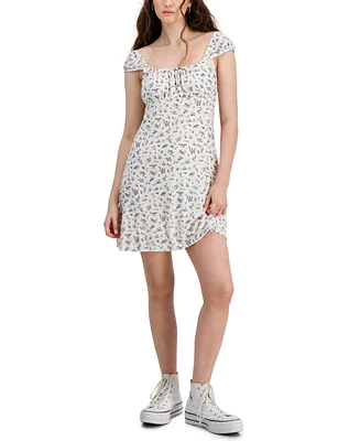 Hippie Rose Juniors' Mesh Cap-Sleeve Mini Dress