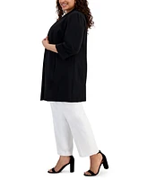 Kasper Plus Size Stretch Crepe Topper Jacket