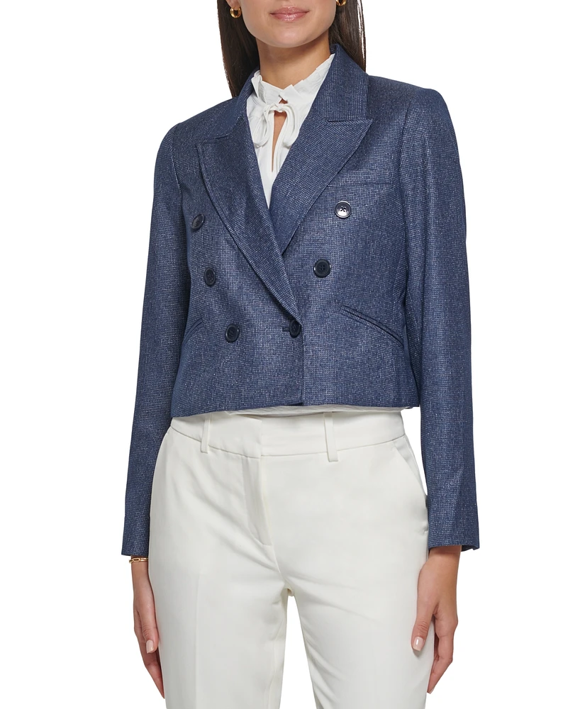 Tommy Hilfiger Women's Cropped Double-Breasted Blazer