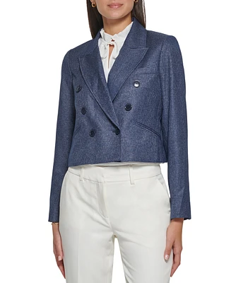 Tommy Hilfiger Women's Cropped Double-Breasted Blazer