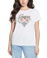 Guess Women's Embellished Grape Vine Logo T-Shirt