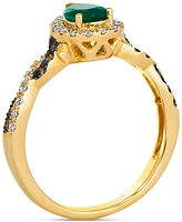 Le Vian Costa Smeralda Emeralds (3/8 ct. t.w.) & Diamond (1/3 ct. t.w.) Pear Halo Ring in 14k Gold