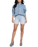 Guess Women's '80s Pedal Raw-Hem Denim Shorts