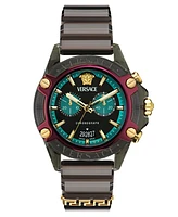 Versace Men's Swiss Chronograph Silicone Strap Watch 44mm
