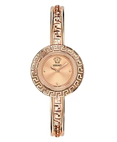 Versace Women's Swiss Rose Gold Ion Plated Stainless Steel Bangle Bracelet Watch 28mm