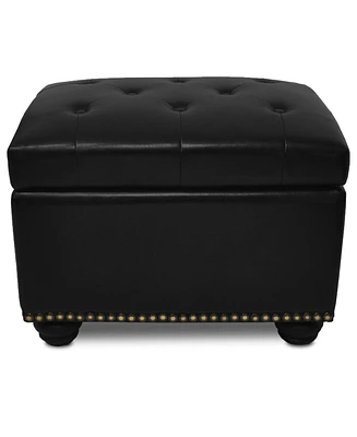 Convenience Concepts 24" Faux Leather 5th Avenue Storage Ottoman