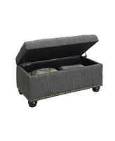 Convenience Concepts 35.5" Faux Linen 7th Avenue Storage Ottoman