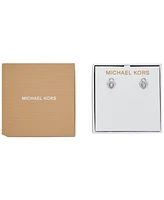 Michael Kors Silver-Tone or Gold-Tone Heart Lock Stud Earrings