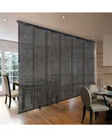 Tweed Blind 6-Panel Single Rail Panel Track Extendable 70"-130"W x 94"H, width 23.5"