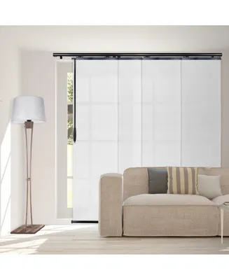 Embroidered Chiffon Blind 4-Panel Single Rail Panel Track Extendable 48"-88"W x 94"H, width 23.5"