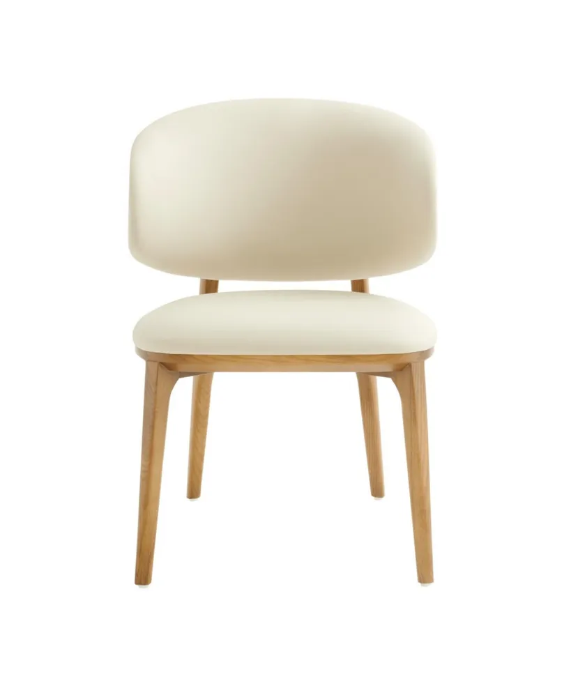 Simplie Fun Chance Contemporary Cream Fabric And Brown Leatherette Walnut Dining Chair