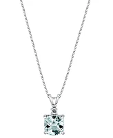 Aquamarine (1-1/3 ct. tw.) and Diamond Accent Pendant Necklace in 14k White Gold